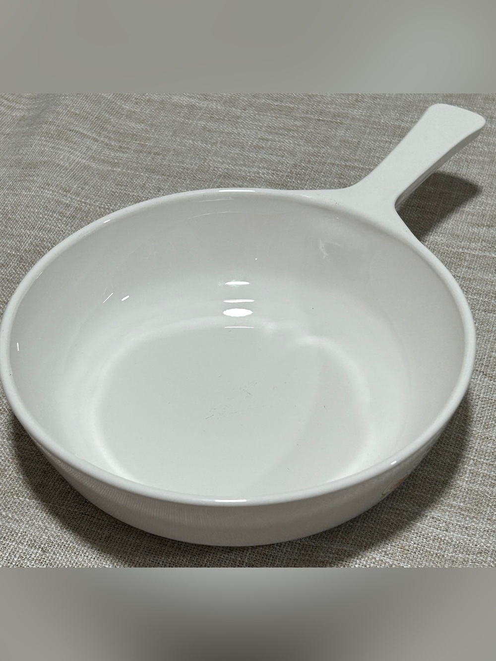 Corningware White Skillet with Orange and Blue Floral Pattern